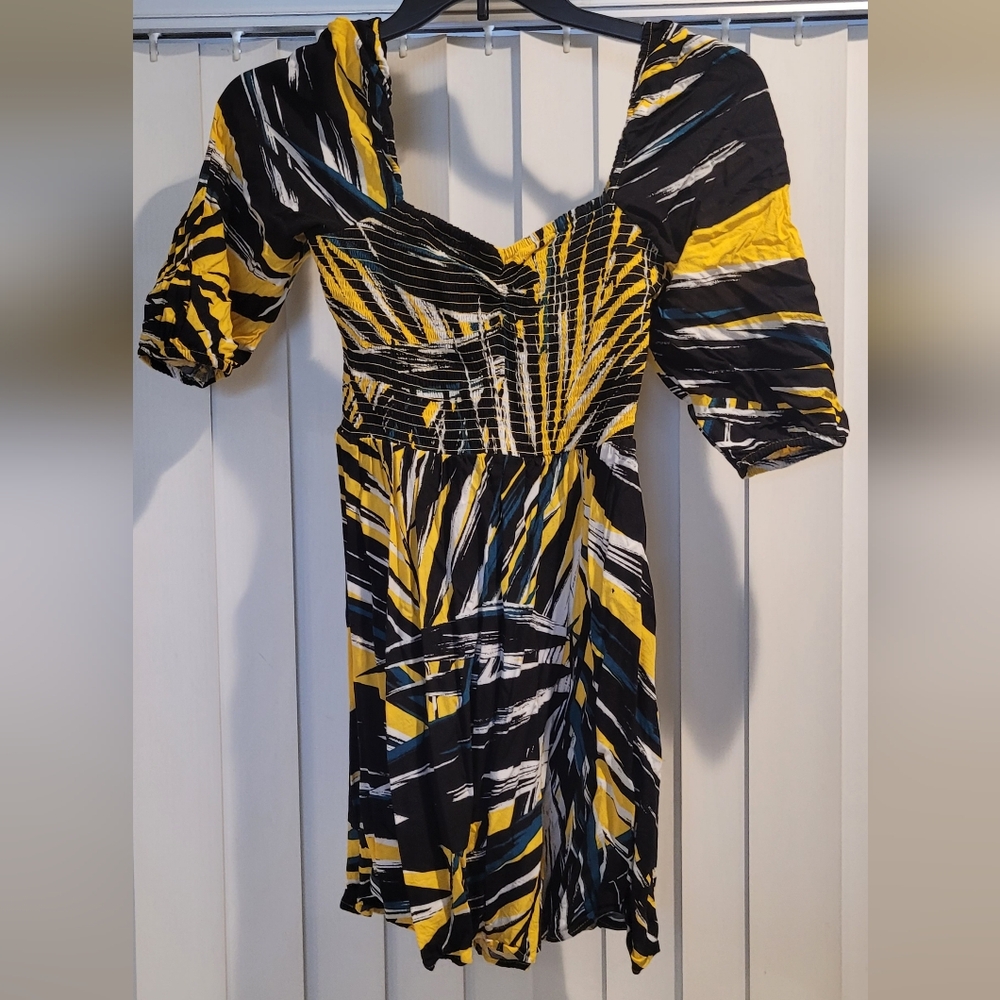 Stylish Yellow and Black Women's Dress